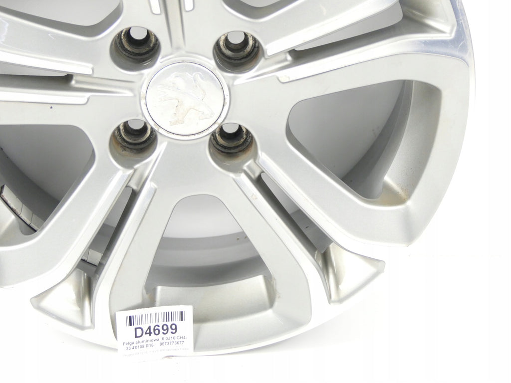 1x Alufelge 16 Zoll 6.0" 4x108 23ET Rot 9673773677 Peugeot 208 I Rim Wheel FEL8515766728hf