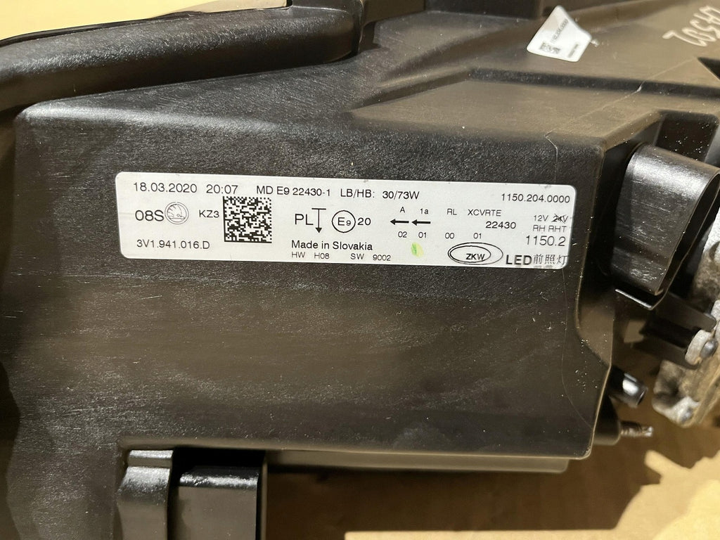 Frontscheinwerfer Skoda Superb III 3V1941016D LED Rechts Scheinwerfer Headlight