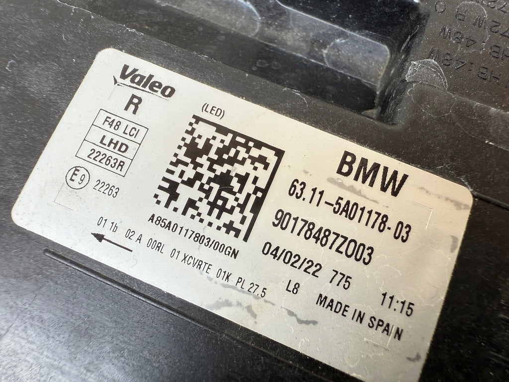 Frontscheinwerfer BMW X1 F48 5A01178 LED Rechts Scheinwerfer Headlight SCH6494909508wh