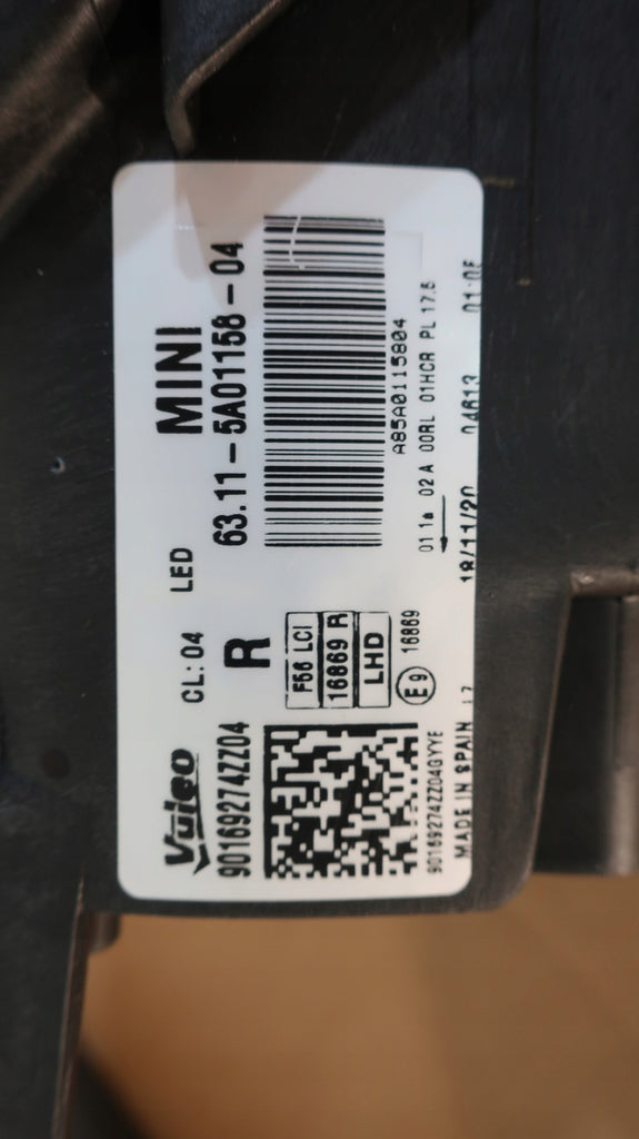 Frontscheinwerfer BMW Mini F56 F55 5A01158-04 Full LED Rechts Headlight SCH6460641061sj