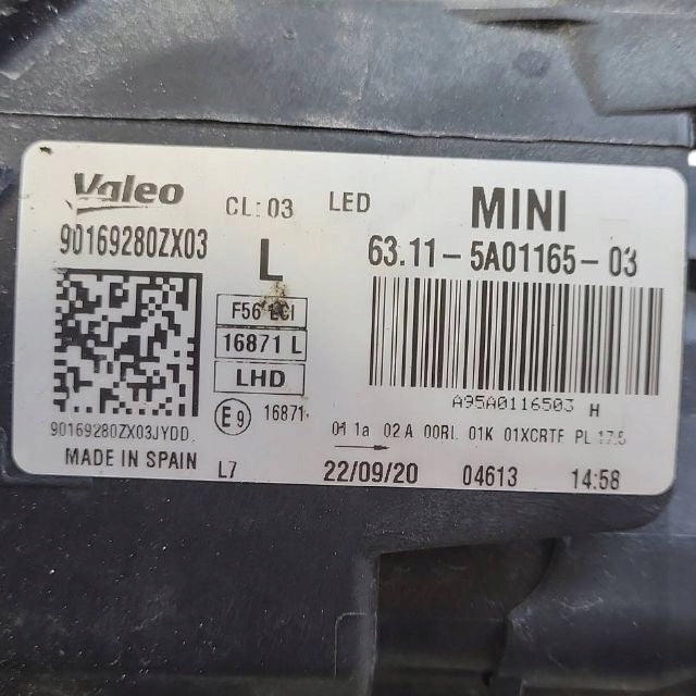 Frontscheinwerfer Mini 63115A0116503 90169280ZX03 Links Scheinwerfer Headlight SCH4696788799wx