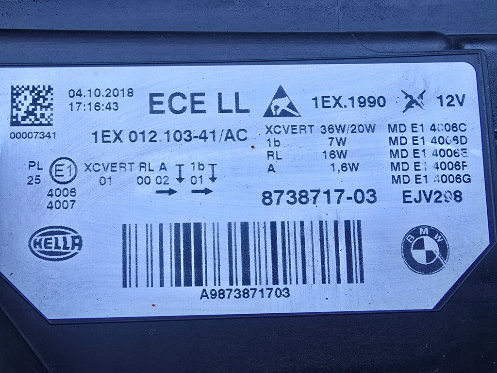 Frontscheinwerfer BMW 3 F30 F31 1EX012 103-41 8738717 Links Headlight SCH3034235468lq