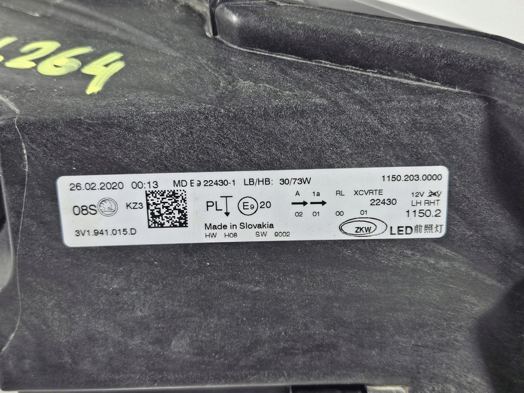 Frontscheinwerfer Skoda Superb III 3V1941015DD Full LED Links Headlight