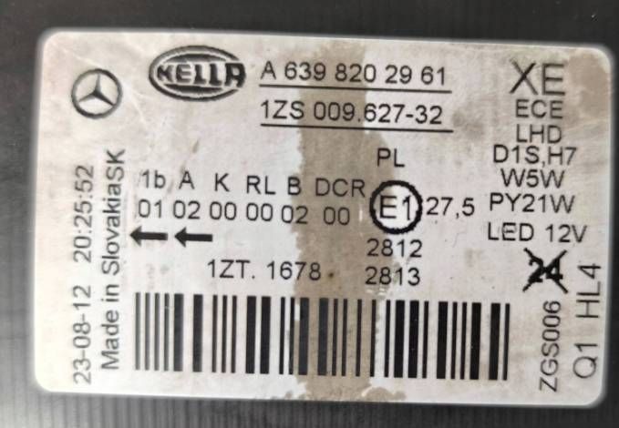 Frontscheinwerfer Mercedes-Benz Viano W639 Vito A639820296 Rechts Headlight SCH8952073020zu