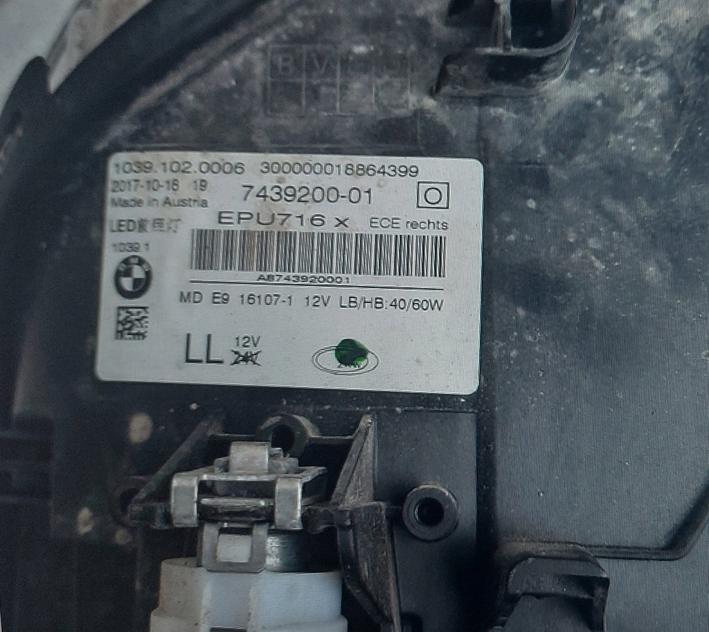Frontscheinwerfer BMW 5 G31 G30 7439200-01 LED Rechts Scheinwerfer Headlight SCH7498531221xz