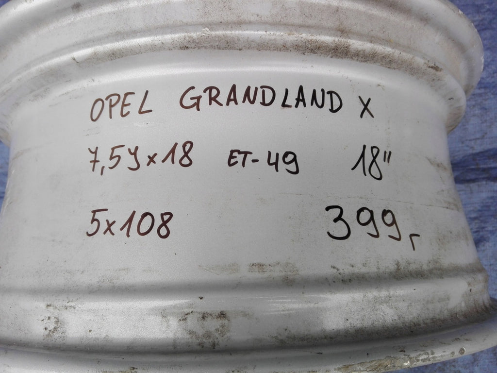1x Alufelge 18 Zoll 7.5" 5x108 49ET Glanz Silber YP00064280 Opel Grandland X FEL6234618759ti