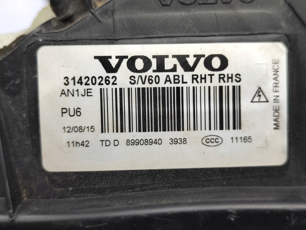 Frontscheinwerfer Volvo V60 S60 31420262 Xenon Rechts Scheinwerfer Headlight SCH6706607110cw