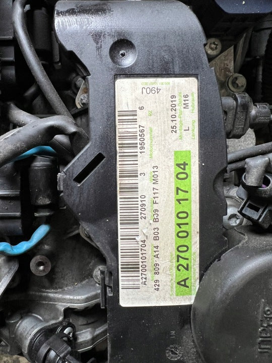 Motor Mercedes-Benz Cla C117 270910 1.6 CGI 68TKm 2019 Benzin Engine Komplett MOT3170368027ak