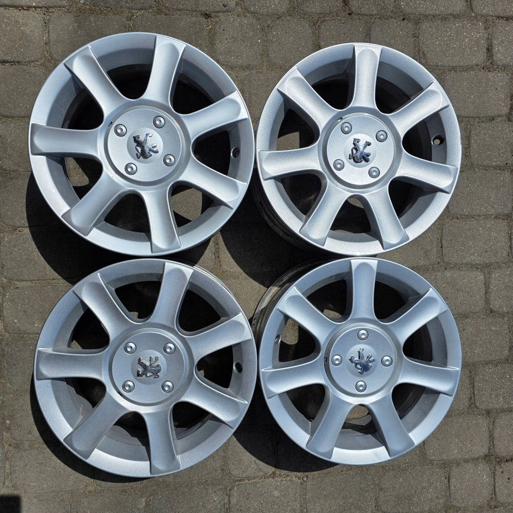 4x Alufelge 15 Zoll 6.0" 4x108 27ET Glanz Silber 9649523180 Peugeot 1007 FEL6935525969nj