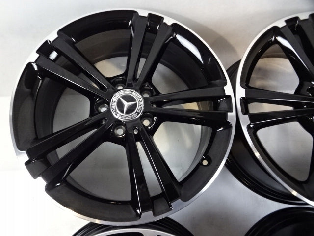 4x Alufelge 18 Zoll 7.5" 5x112 49ET Glanz Schwarz A1774011300 Mercedes-Benz W177
