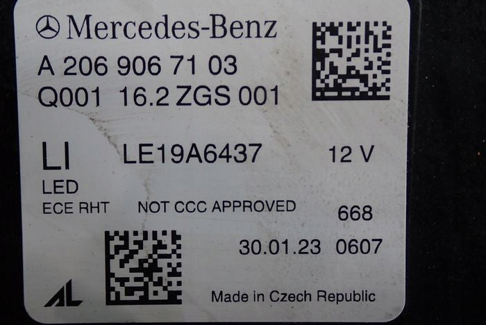 Frontscheinwerfer Mercedes-Benz W206 A2069067103 Links Scheinwerfer Headlight SCH4935633052vx