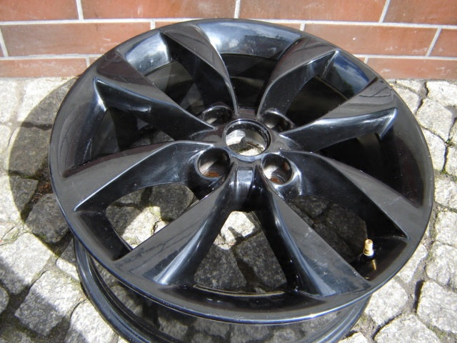 1x Alufelge 16 Zoll 6.5" 4x100 40ET Glanz Schwarz Opel Corsa Rim Wheel