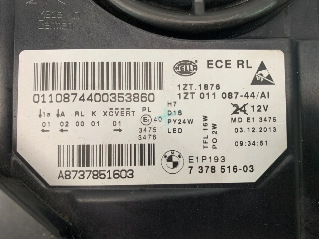 Frontscheinwerfer BMW 5 F11 F10 7378516 Rechts Scheinwerfer Headlight