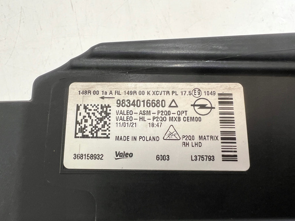 Frontscheinwerfer Opel Mokka 9834016680 LED Rechts Scheinwerfer Headlight SCH1796086522tk