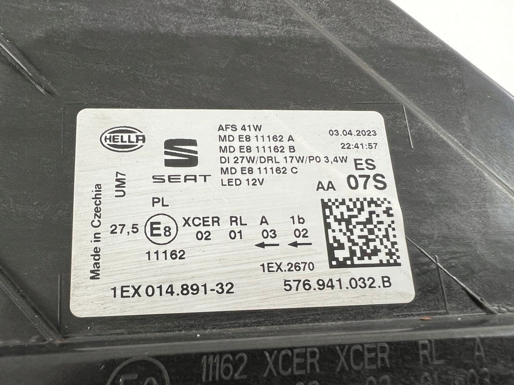 Frontscheinwerfer Cupra Ateca 576941032B 1EX014 891-32 LED Rechts Headlight