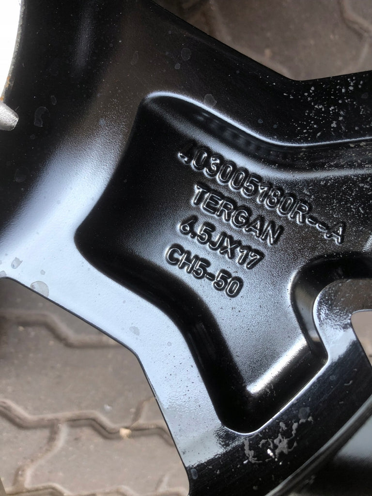 1x Alufelge 17 Zoll 6.5" 5x114.3 50ET Glanz Schwarz 403005180R Dacia Duster