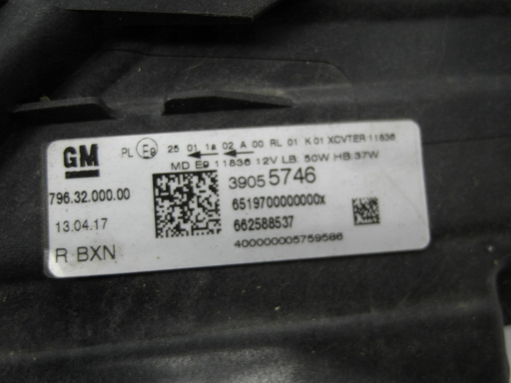 Frontscheinwerfer Opel Astra 39055746 Rechts Scheinwerfer Headlight SCH5199910002et