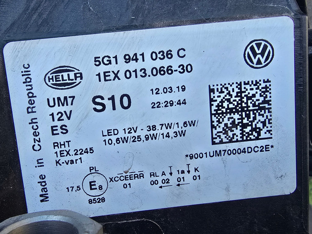 Frontscheinwerfer VW Golf VII 5g1 5G1941036C LED Rechts Scheinwerfer Headlight SCH9063825936sg