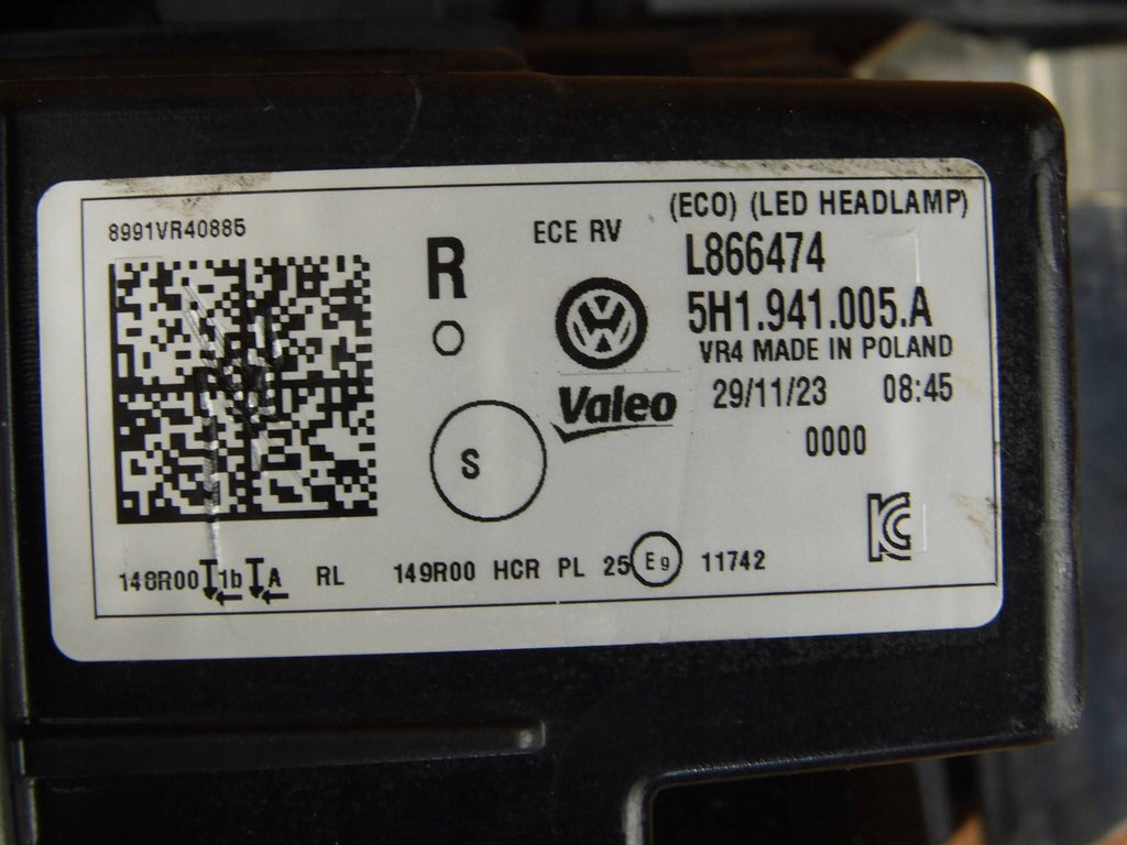 Frontscheinwerfer VW Golf VIII 5H1941005A Full LED Rechts Scheinwerfer Headlight SCH9657820442ap