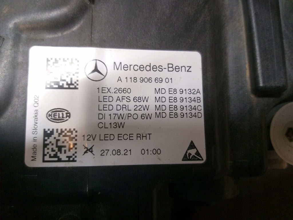 Frontscheinwerfer Mercedes-Benz Cla A1189066901 LED Links Scheinwerfer Headlight SCH3308911369gm