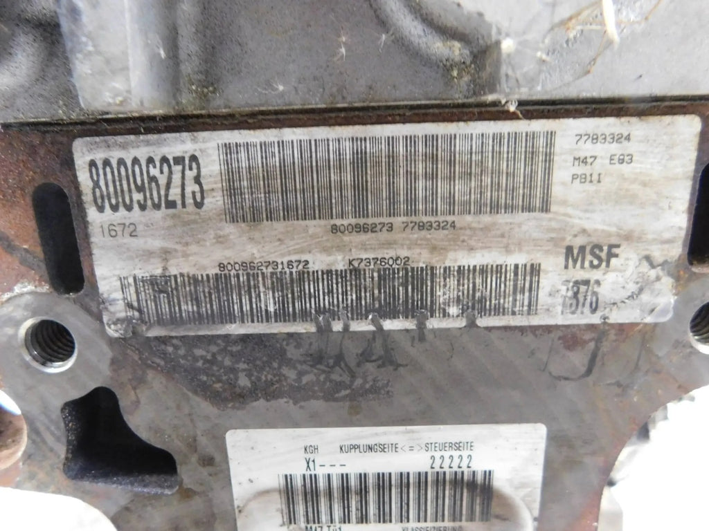 Motor BMW X3 E83 204D4 2.0 163PS 196TKm 2006 Diesel Engine Unkomplett