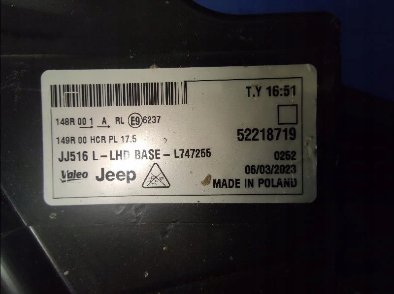 Frontscheinwerfer Jeep 52218719 Full LED Links Scheinwerfer Headlight SCH2940459456om