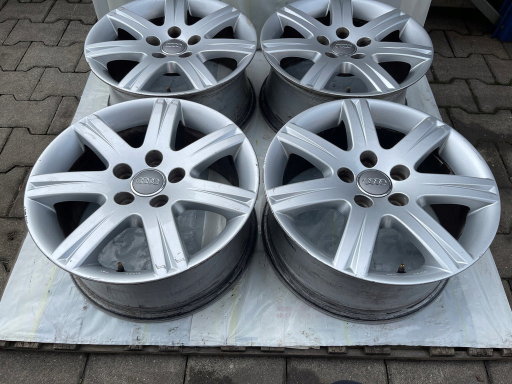 4x Alufelge 16 Zoll 7.0" 5x112 42ET Matt Silber Audi C6 Rim Wheel