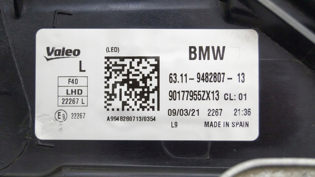 Frontscheinwerfer BMW 1 F40 9482807 LED Links Scheinwerfer Headlight