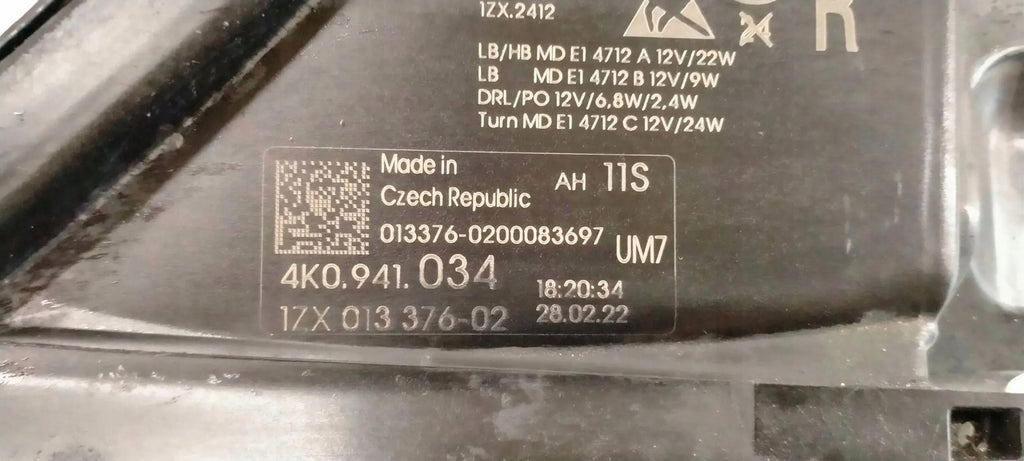 Frontscheinwerfer Audi A6 C8 4K0941034 1ZX013376-02 LED Rechts Headlight