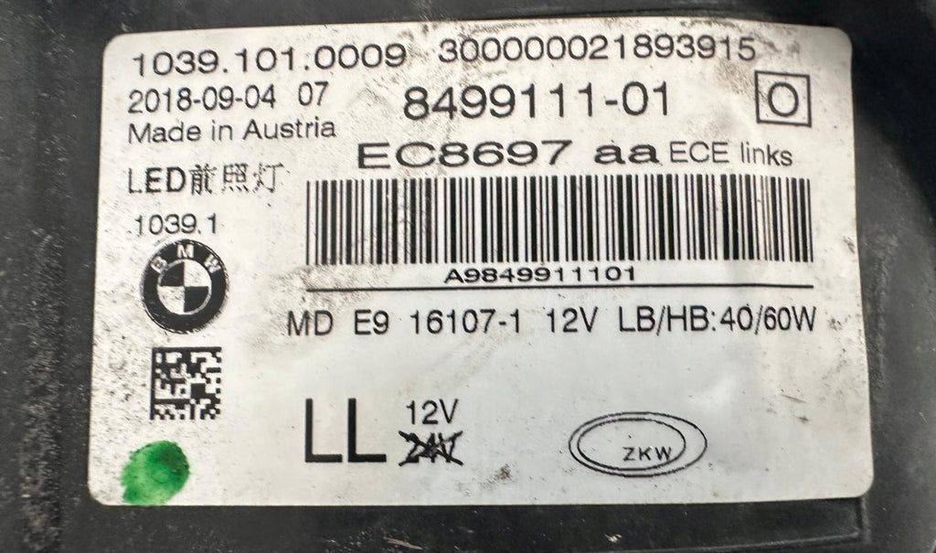 Frontscheinwerfer BMW 5 G31 G30 8499111-01 LED Links Scheinwerfer Headlight SCH2576918544uh