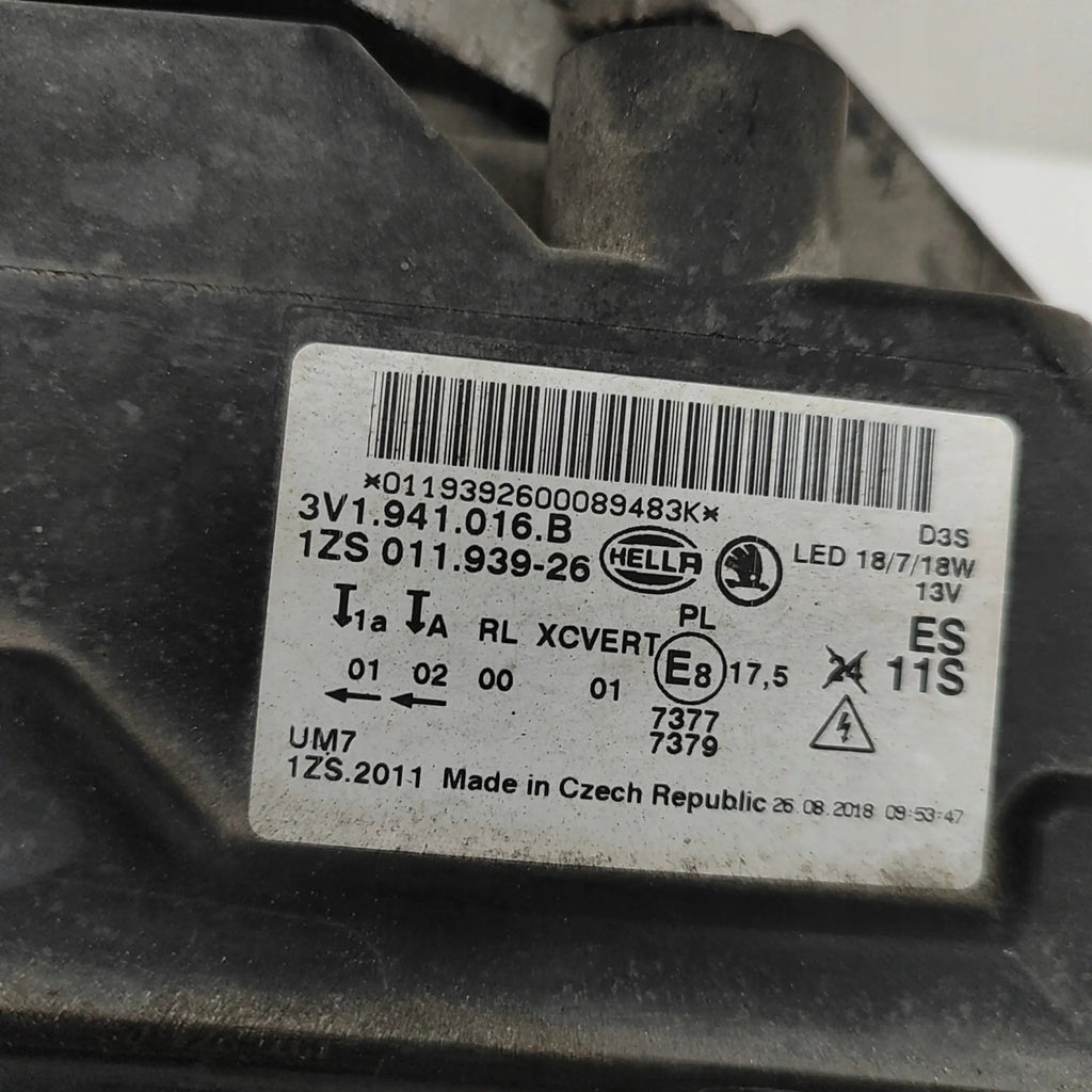Frontscheinwerfer Skoda Superb III Estate 4H0941329 5DF010114 Rechts Headlight SCH5122132536ta