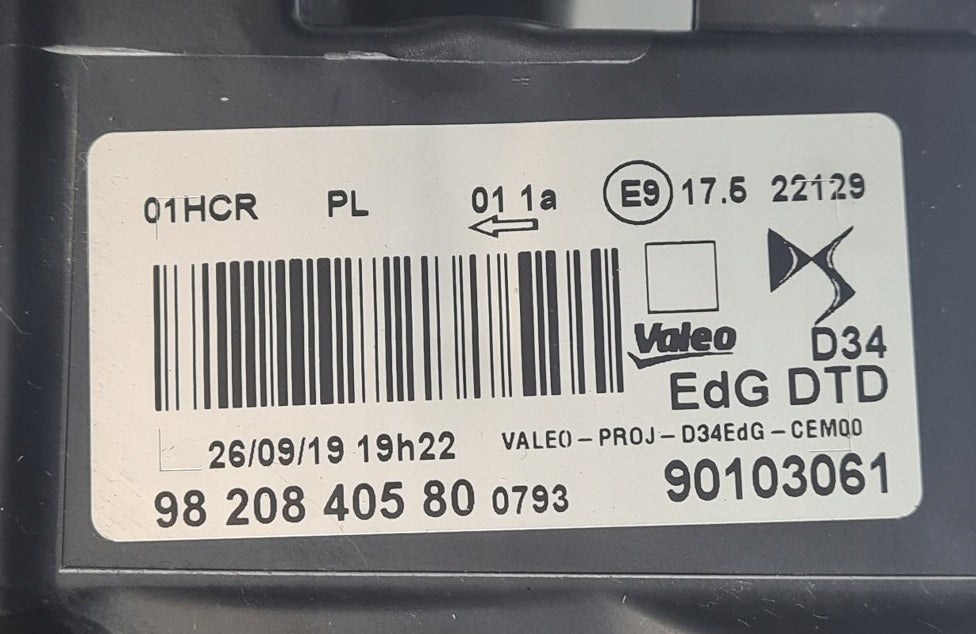 Frontscheinwerfer Citroën Ds3 90103061 Rechts Scheinwerfer Headlight