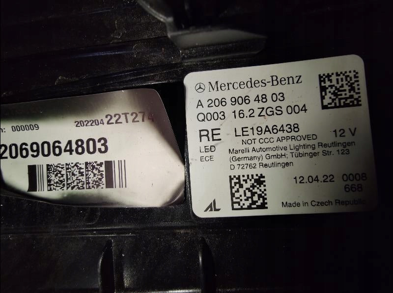 Frontscheinwerfer Mercedes-Benz W206 A2069064803 Full LED Rechts Headlight SCH8895210627bg