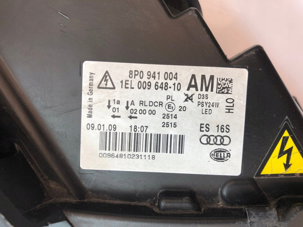 Frontscheinwerfer Audi A3 8P0941004 Rechts Scheinwerfer Headlight
