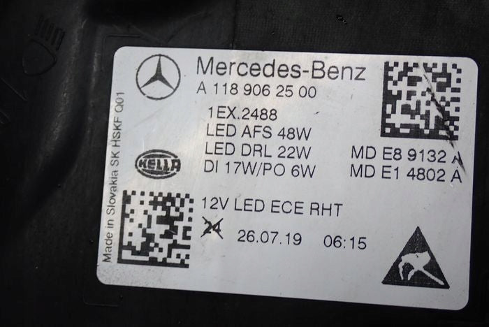 Frontscheinwerfer Mercedes-Benz Cla A1189062500 Links Scheinwerfer Headlight SCH9972777693qz