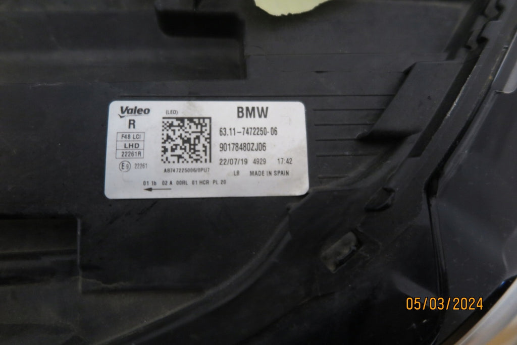 Frontscheinwerfer BMW X1 F48 7472250 Full LED Rechts Scheinwerfer Headlight