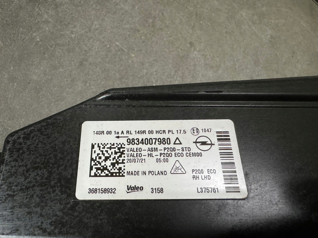Frontscheinwerfer Opel Mokka 9834007980 LED Rechts Scheinwerfer Headlight SCH6459166445hn