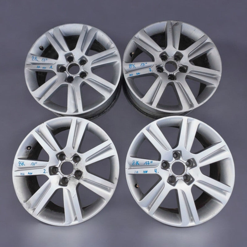 4x Alufelge 17 Zoll 7.5" 5x112 45ET Glanz Silber 8K0601025B Audi A4 B8 Rim Wheel