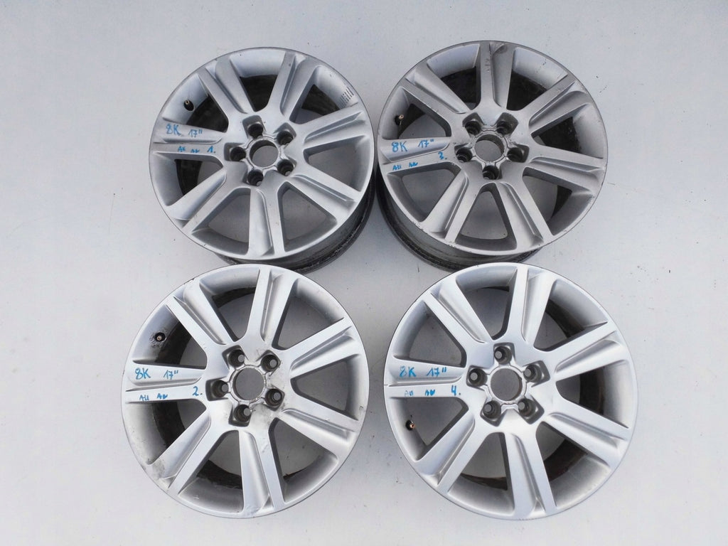 4x Alufelge 17 Zoll 7.5" 5x112 45ET Glanz Silber 8K0601025B Audi A4 B8 Rim Wheel