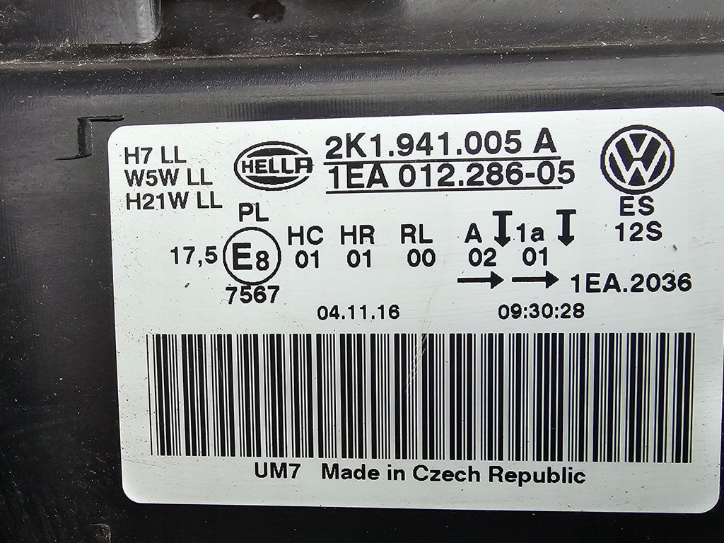 Frontscheinwerfer VW Caddy 2K1941005A Links Scheinwerfer Headlight SCH2086737215bt