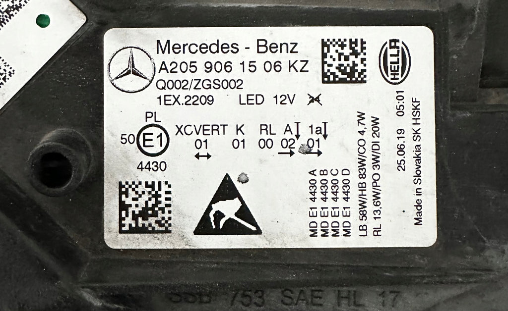 Frontscheinwerfer Mercedes-Benz W205 A2059061506 FULL LED Links Headlight SCH1562138034sa