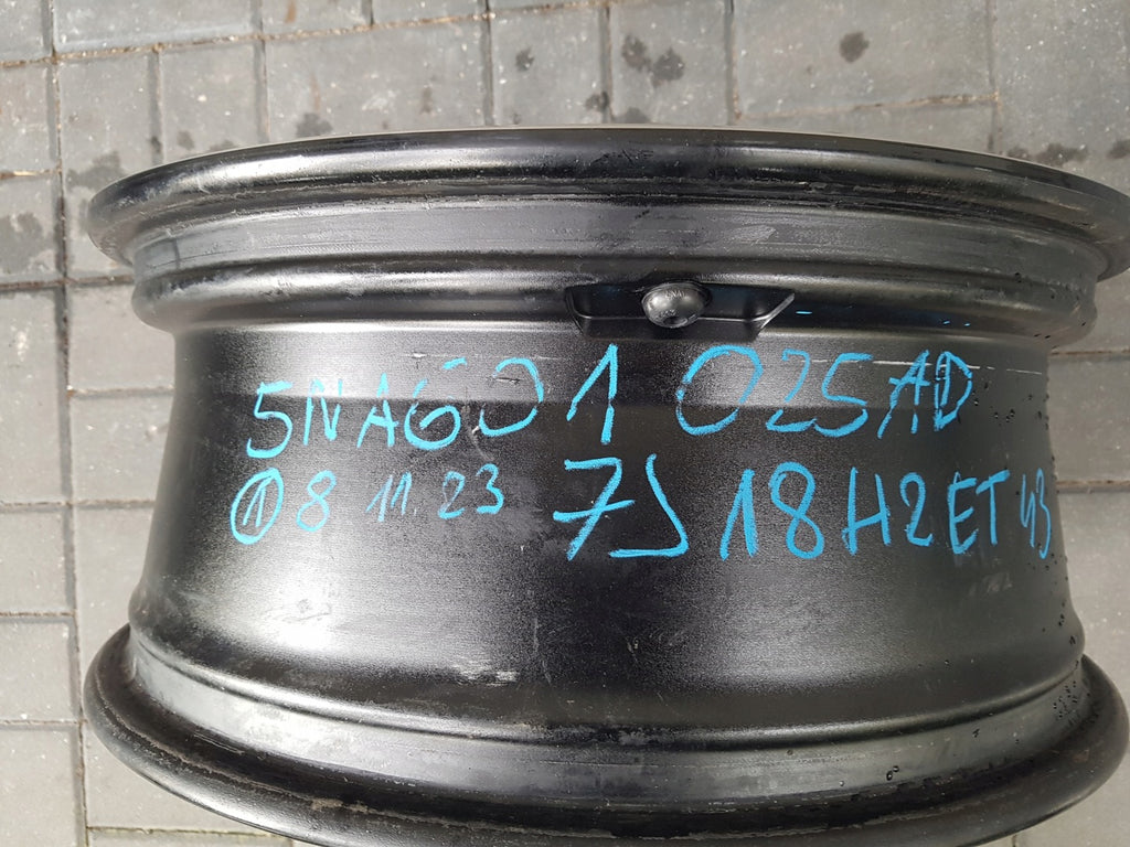 1x Alufelge 18 Zoll 7.0" 5x112 43ET Glanz Schwarz 5NA601025A VW Tiguan Rim Wheel FEL1845290039cu