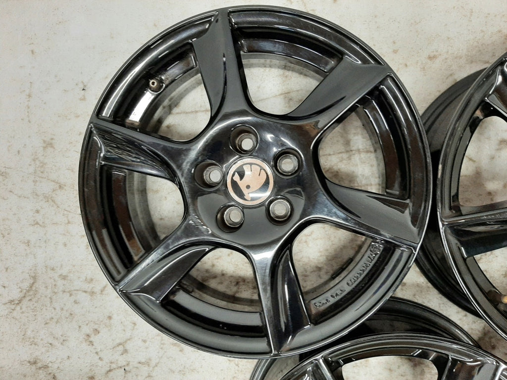 4x Alufelge 15 Zoll 6.0" 5x100 38ET Glanz Schwarz TL60538 Skoda Fabia I FEL8768591266fa