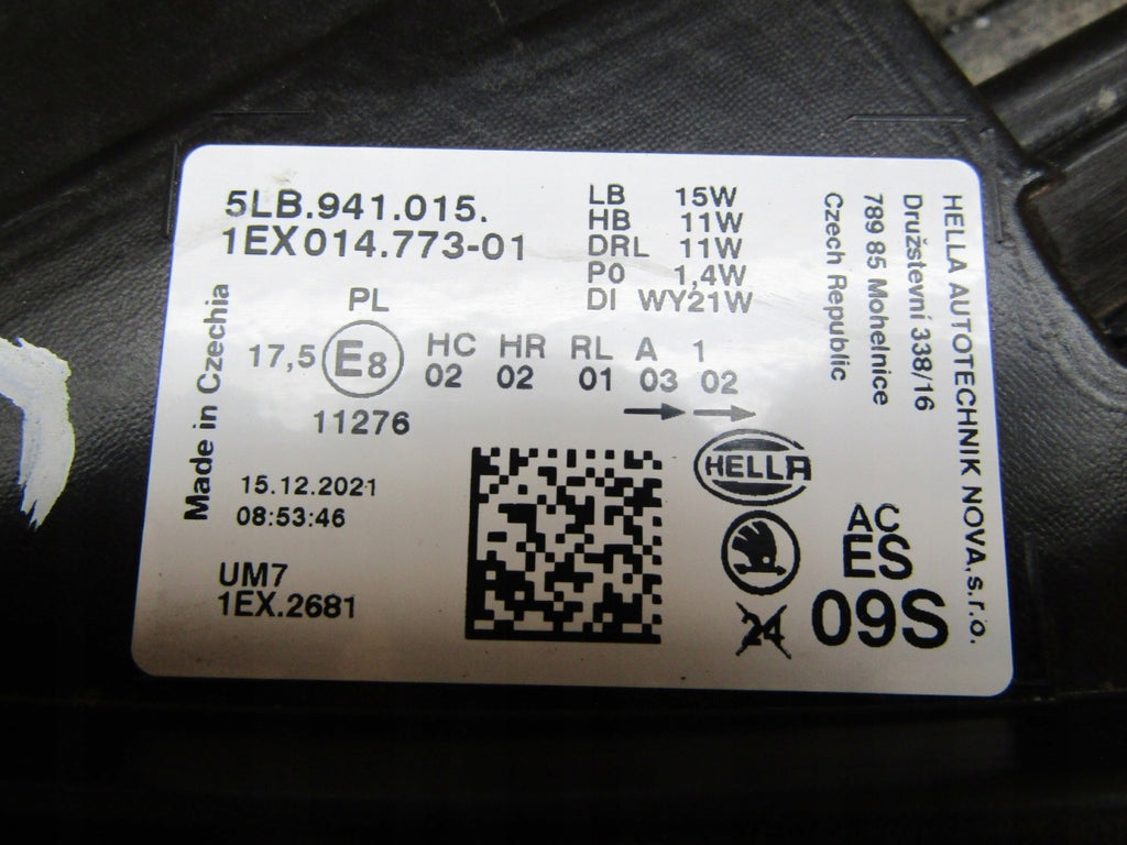 Frontscheinwerfer Skoda Enyaq 5LB941015 LED Links Scheinwerfer Headlight SCH1953092752bs