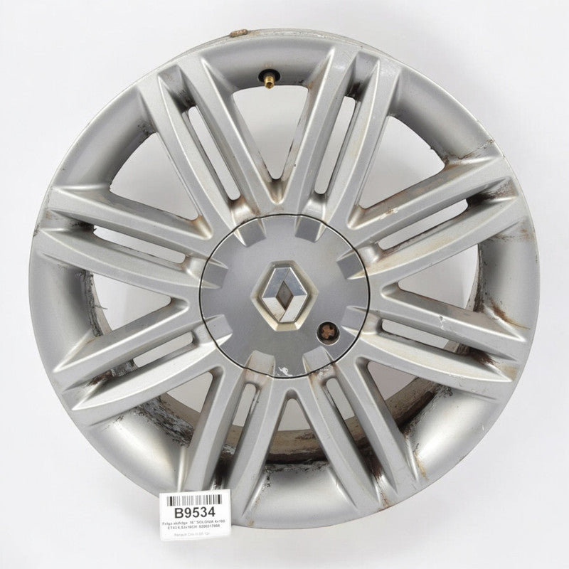 1x Alufelge 16 Zoll 6.5" 4x100 43ET Silber 8200317808 Renault Clio 1 Iii