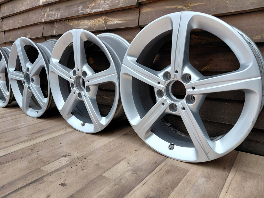 4x Alufelge 17 Zoll 6.5" 5x112 44ET Glanz Silber A1774011200 Mercedes-Benz FEL5164992875qr