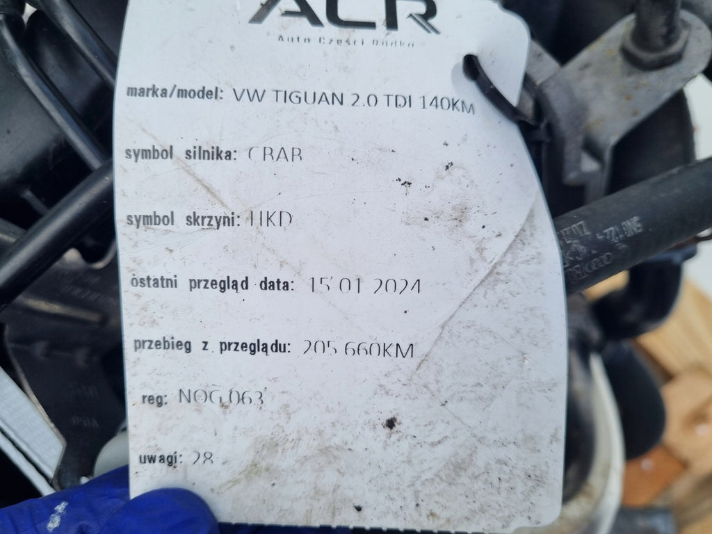 Motor VW Tiguan CBAB 2.0 TDI 140PS 103kW 205TKm 2007 Diesel Engine Komplett