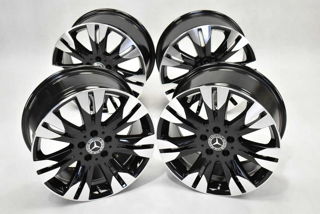4x Alufelge 18 Zoll 8.5" 5x112 43ET Glanz Schwarz A2214017402 Mercedes-Benz W221