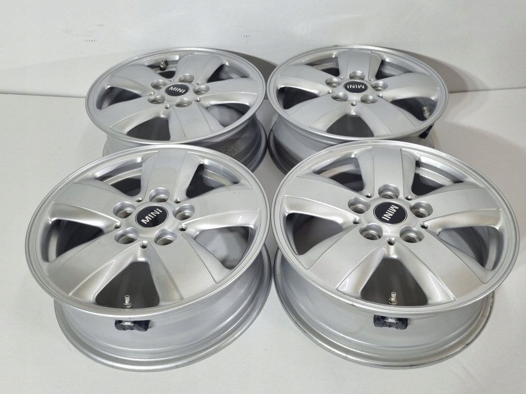 4x Alufelge 15 Zoll 5.5" 5x112 46ET Glanz Silber 6855101 Mini Rim Wheel FEL6463992510ih