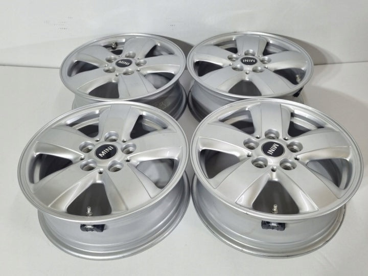 4x Alufelge 15 Zoll 5.5" 5x112 46ET Glanz Silber 6855101 Mini Rim Wheel FEL6463992510ih